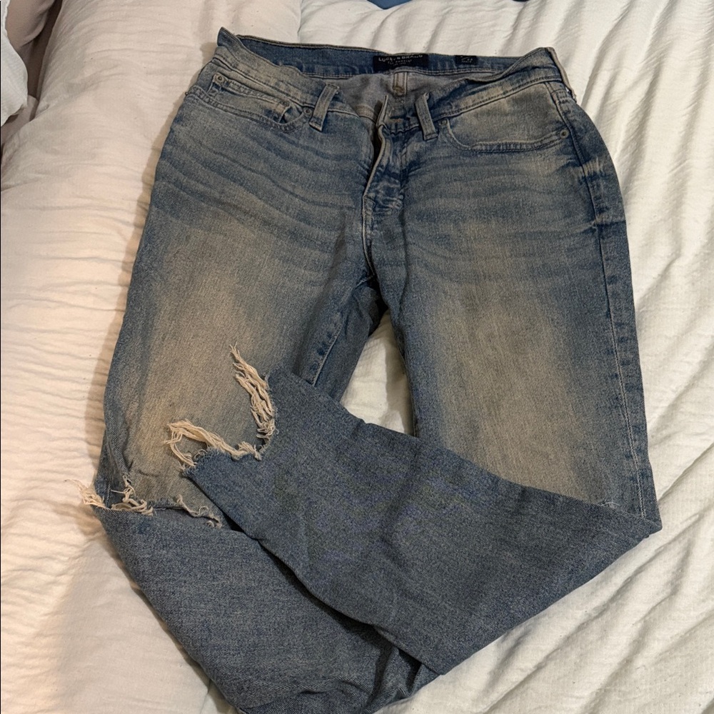 Lucky Brand Light Blue Distressed Skinny Jeans - Picture 2 of 4